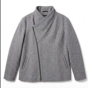 MARCELLA NYC Gray 100% Virgin Wool Moto Jacket Coat XXL NWT New With Tags